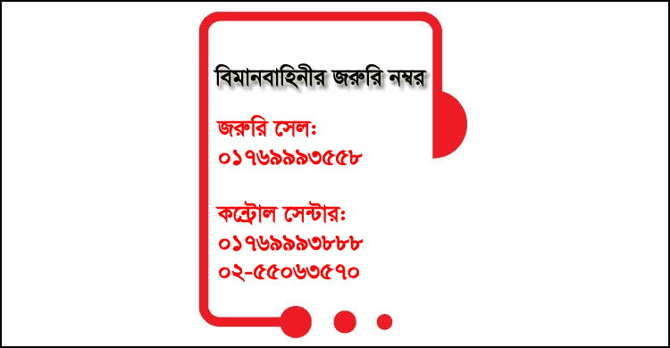 আহত-নিহতের তথ্য জানতে বিমানবাহিনীর জরুরি নম্বর